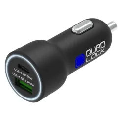 Ładowarka QUAD LOCK samochodowa 48W - USB C PD + USB A Q C3.0 czarny