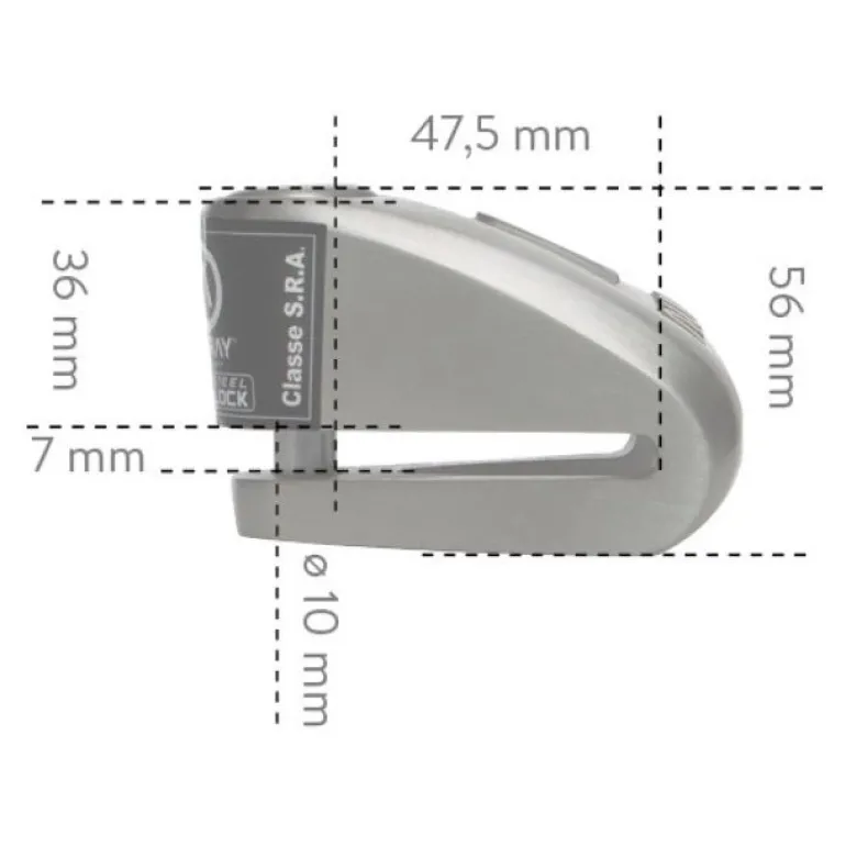 Blokada na tarczę hamulcową AUVRAY DK10 STEEL szary czarny