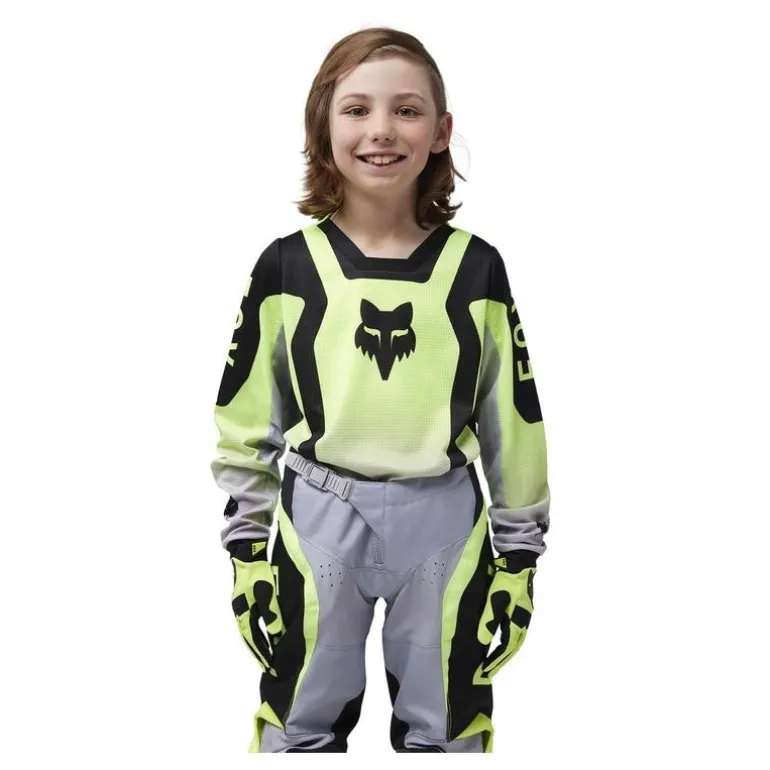 Bluza cross dziecięca FOX JUNIOR 180 LEAN FLUORESCENT YELLOW żółty fluo