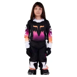 Bluza cross dziecięca FOX JUNIOR 180 FLORA BLACK czarny pomarańczowy