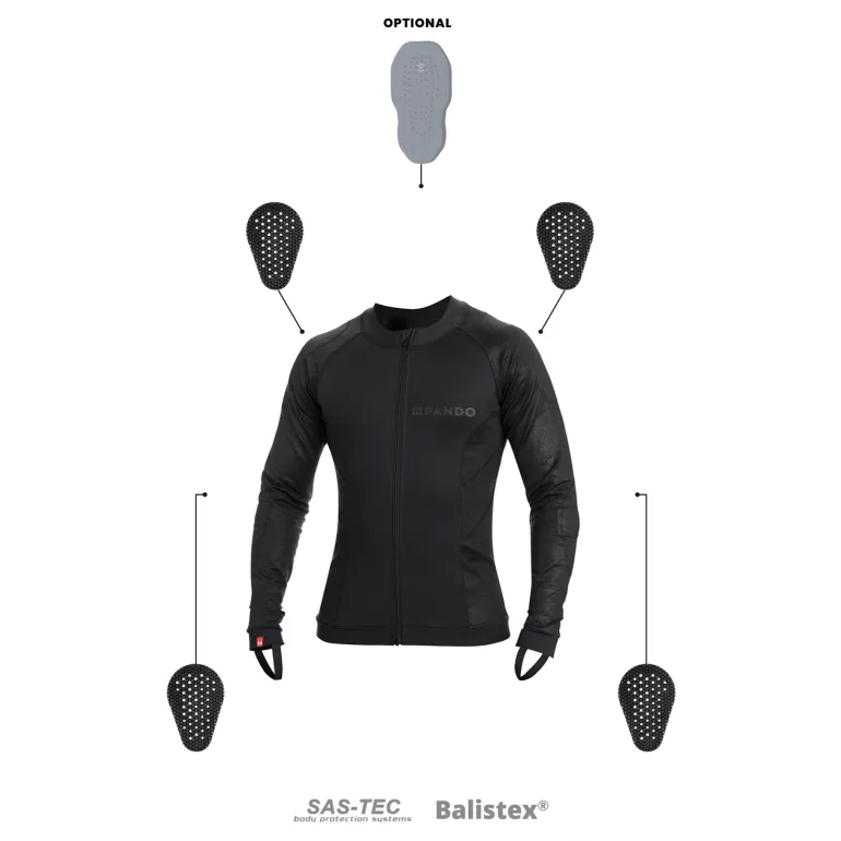 Bluza motocyklowa PANDO MOTO MOTO ARMORED SHELL UH 03 BLACK czarny