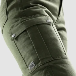 Jeansy motocyklowe damskie OZONE JANE LADY JOGGER FIT OLIVE zielony