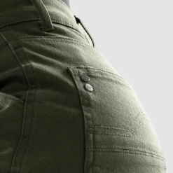Jeansy motocyklowe damskie OZONE JANE LADY JOGGER FIT OLIVE zielony