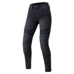 Jeansy motocyklowe damskie OZONE AGNESS II LADY WASHED BLACK czarny