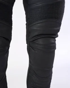 Jeansy motocyklowe damskie OZONE ROXY LADY WAXED BLACK czarny