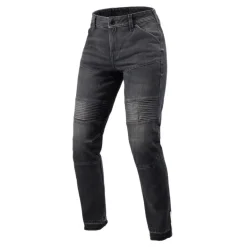 Jeansy motocyklowe damskie REVIT MOTO 2 LADY DARK BLACK STONE czarny