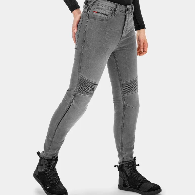 Jeansy motocyklowe damskie SHIMA ZENITH LADY GREY szary