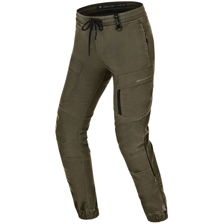 Jeansy motocyklowe damskie SHIMA JOGGSY LADY KHAKI zielony