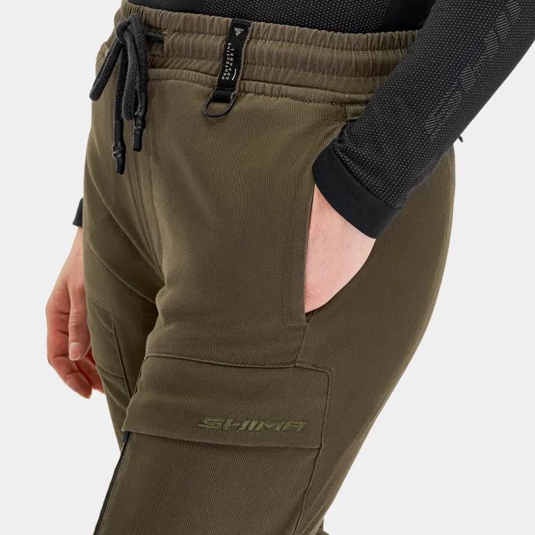 Jeansy motocyklowe damskie SHIMA JOGGSY LADY KHAKI zielony