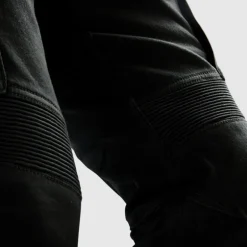 Jeansy motocyklowe OZONE FASTER TAPERED FIT BLACK czarny