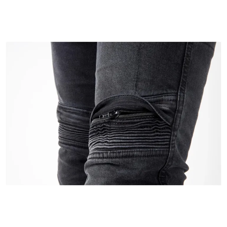 Jeansy motocyklowe OZONE HORNET II WASHED czarny