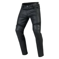 Jeansy motocyklowe OZONE RUSTY WAXED BLACK czarny