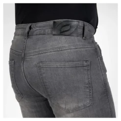 Jeansy motocyklowe OZONE STRIKER SLIM FIT WASHED GREY szary