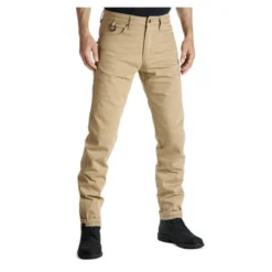 Jeansy motocyklowe PANDO MOTO ROBBY SLIM BEIGE beżowy