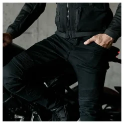 Jeansy motocyklowe REBELHORN EAGLE III SLIM FIT WASHED BLACK czarny