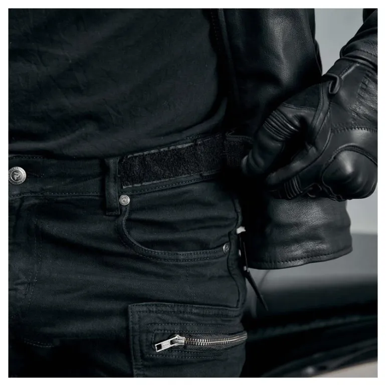 Jeansy motocyklowe REBELHORN URBAN III WASHED BLACK czarny