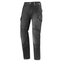 Jeansy motocyklowe SECA SQUARE II SHORT BLACK czarny
