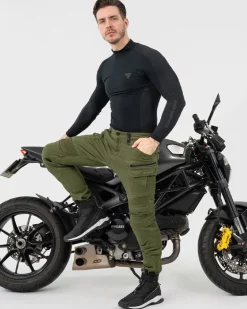Jeansy motocyklowe SHIMA GIRO 3.0 KHAKI zielony