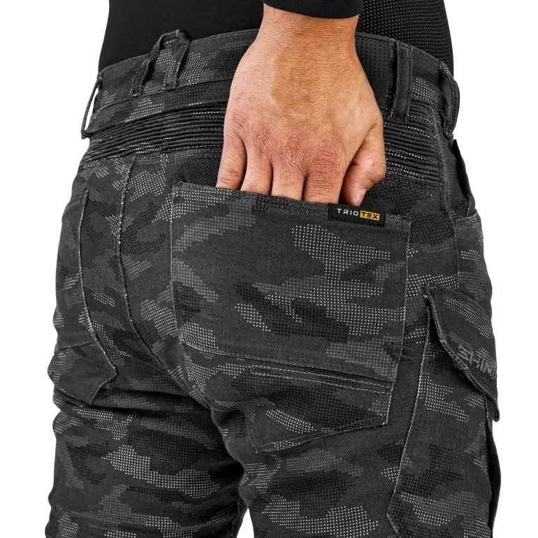 Jeansy motocyklowe SHIMA GIRO 3.0 CAMO szary czarny