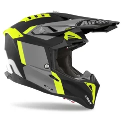 Kask cross AIROH AVIATOR 3 GLORY YELLOW MATT czarny szary żółty fluo