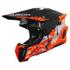Kask cross AIROH TWIST 3 DIRT MATT czarny pomarańczowy fluo
