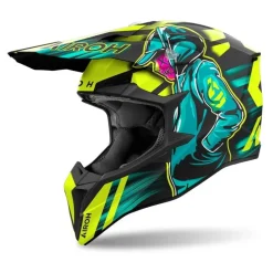 Kask cross AIROH WRAAAP CYBER YELLOW MATT żółty fluo czarny zielony