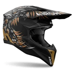 Kask cross AIROH WRAAAP CYBORG MATT czarny złoty