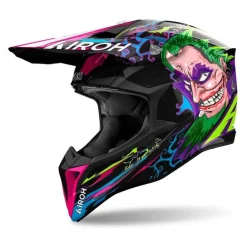 Kask cross AIROH WRAAAP MUSIC GLOSS zielony fioletowy różowy czarny