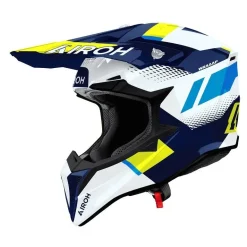 Kask cross AIROH WRAAAP VISION YELLOW BLUE GLOSS biały niebieski żółty