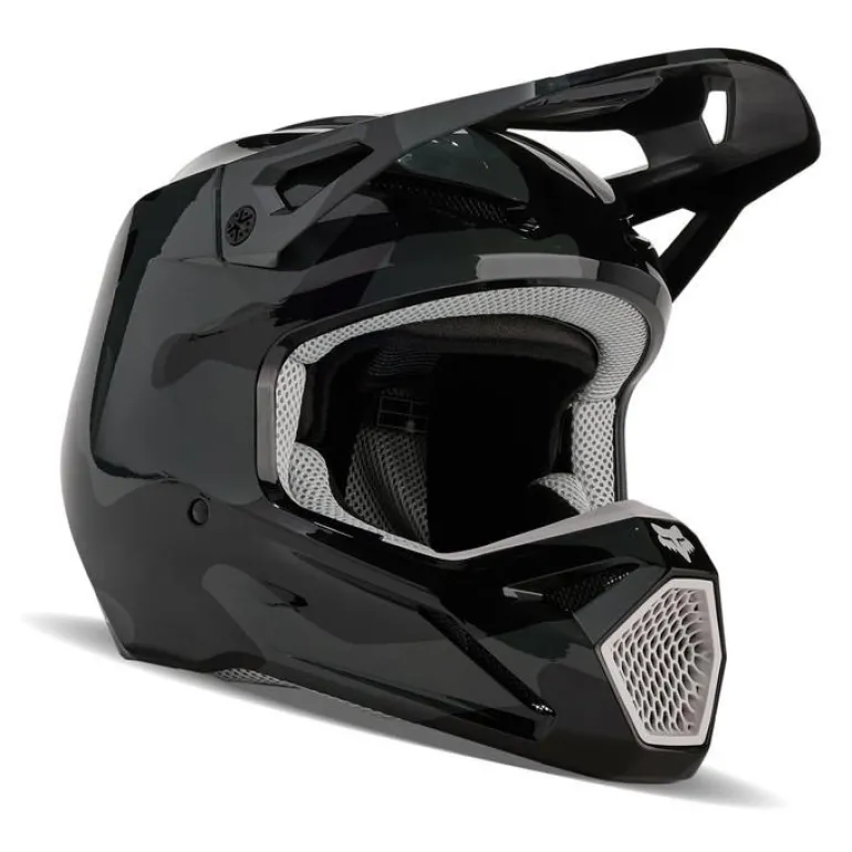 Kask cross dziecięcy FOX JUNIOR V1 BNKR BLACK CAMO czarny szary