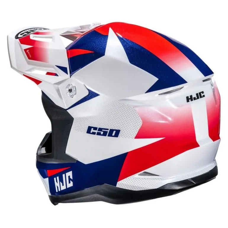 Kask cross HJC C50 SLIDE WHITE/BLUE biały niebieski