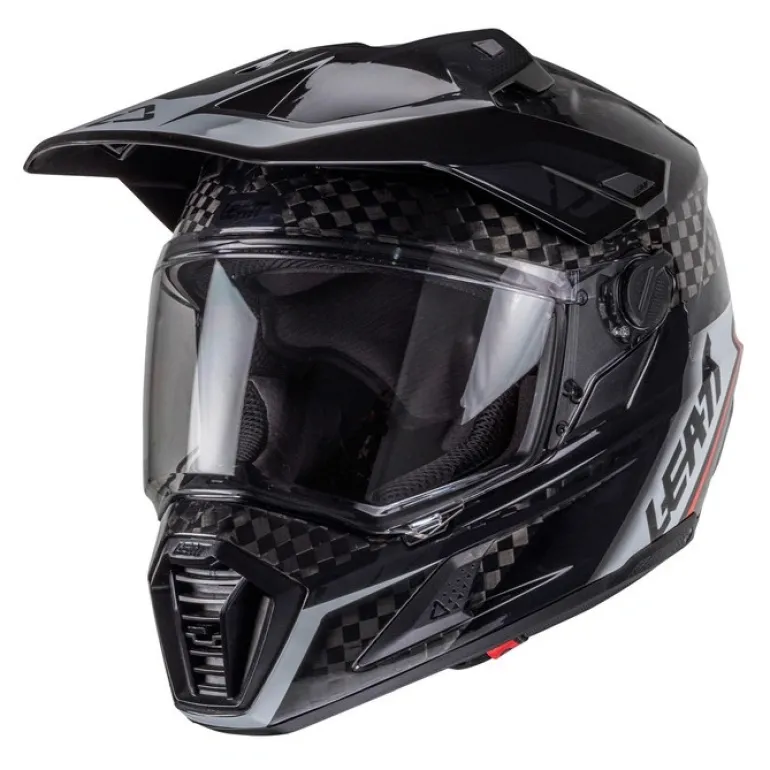Kask cross z goglami LEATT KIT ADV 9.5 V25 CARBON czarny biały