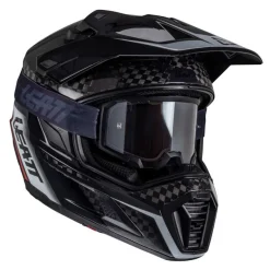 Kask cross z goglami LEATT KIT ADV 9.5 V25 CARBON czarny biały