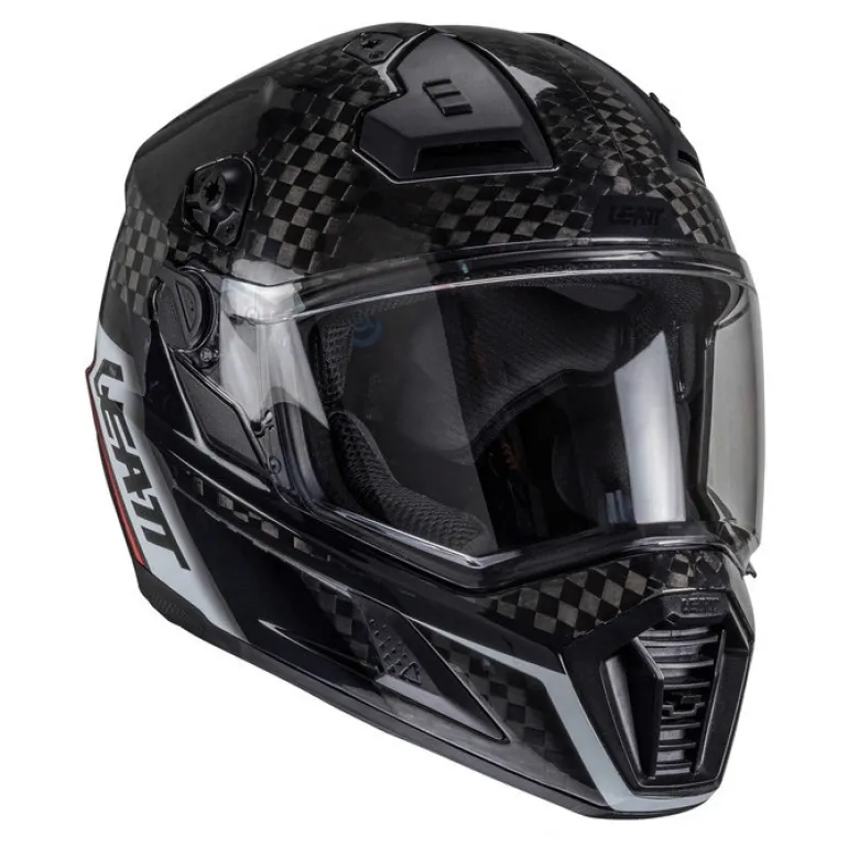 Kask cross z goglami LEATT KIT ADV 9.5 V25 CARBON czarny biały