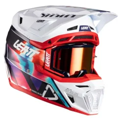 Kask cross z goglami LEATT KIT MOTO 8.5 ROYAL BLUE/RED niebieski czerwony