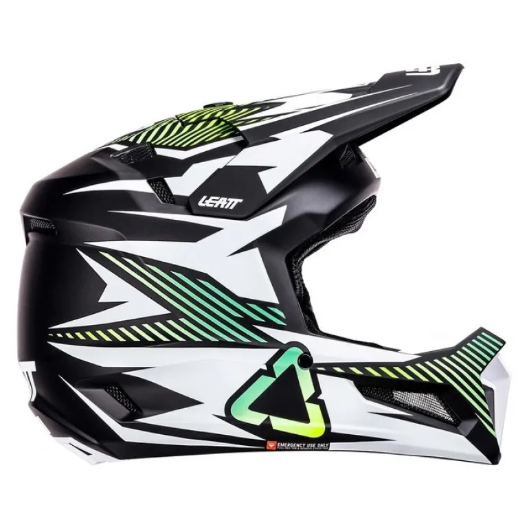 Kask cross z goglami LEATT KIT MOTO 3.5 STORM TEAL biały czarny żółty fluo
