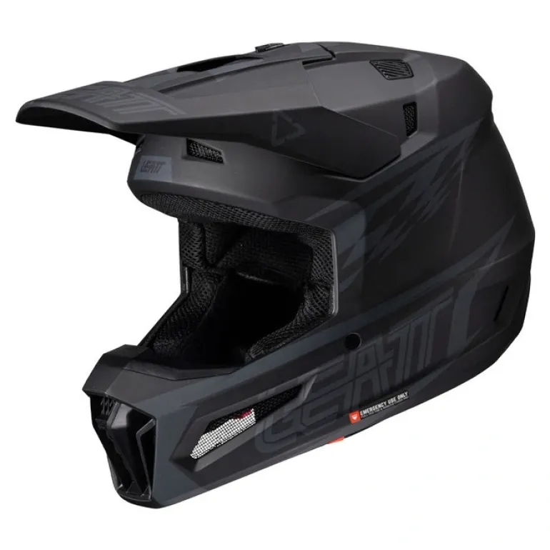 Kask cross z goglami LEATT KIT MOTO 3.5 V25 STEALTH czarny