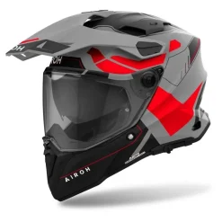 Kask integralny AIROH COMMANDER 2 REVEAL RED FLUO MATT czerwony fluo szary czarny