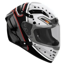 Kask integralny AIROH CONNOR MASKER GLOSS czarny szary biały czerwony