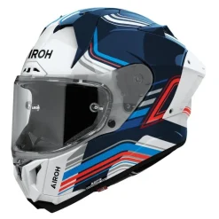 Kask integralny AIROH GP800 HURRICANE GLOSS biały niebieski czerwony
