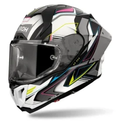 Kask integralny AIROH GP800 MUST MULTICOLOR MATT biały szary żółty fluo różowy niebieski czarny