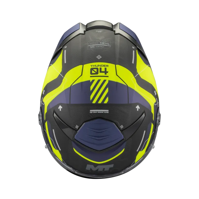 Kask integralny MT THUNDER 4 SV LUMEX BLACK/BLUE/YELLOW FLUO czarny niebieski żółty fluo