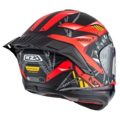 Kask integralny NZI WAKE STREAM CYBER BLACK RED MATT czarny czerwony
