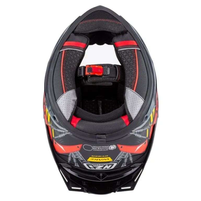 Kask integralny NZI WAKE STREAM CYBER BLACK RED MATT czarny czerwony