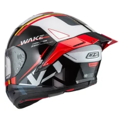 Kask integralny NZI WAKE STREAM STRIPES BLACK WHITE RED czarny biały czerwony