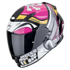 Kask integralny SCORPION EXO-491 PIRATE PINK biały czarny różowy żółty
