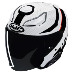 Kask otwarty HJC F31 NABY SILVER/WHITE srebrny biały czerwony