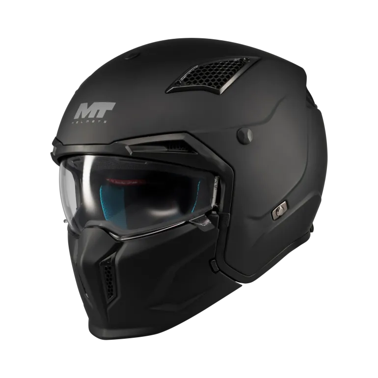 Kask otwarty MT STREETFIGHTER SV S PURE BLACK MATT czarny mat