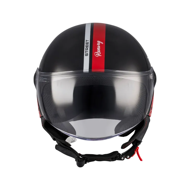 Kask otwarty MT STREET S RUNAWAY BLACK/RED czarny czerwony