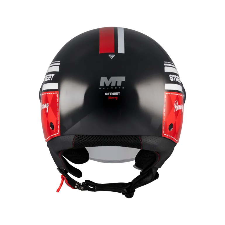Kask otwarty MT STREET S RUNAWAY BLACK/RED czarny czerwony